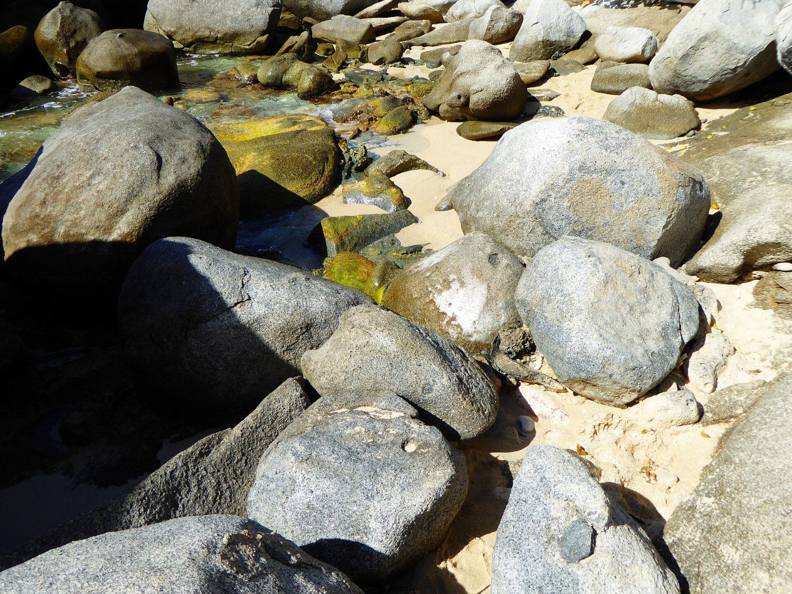 Granite boulders and clear water at The Baths, Virgin Gorda