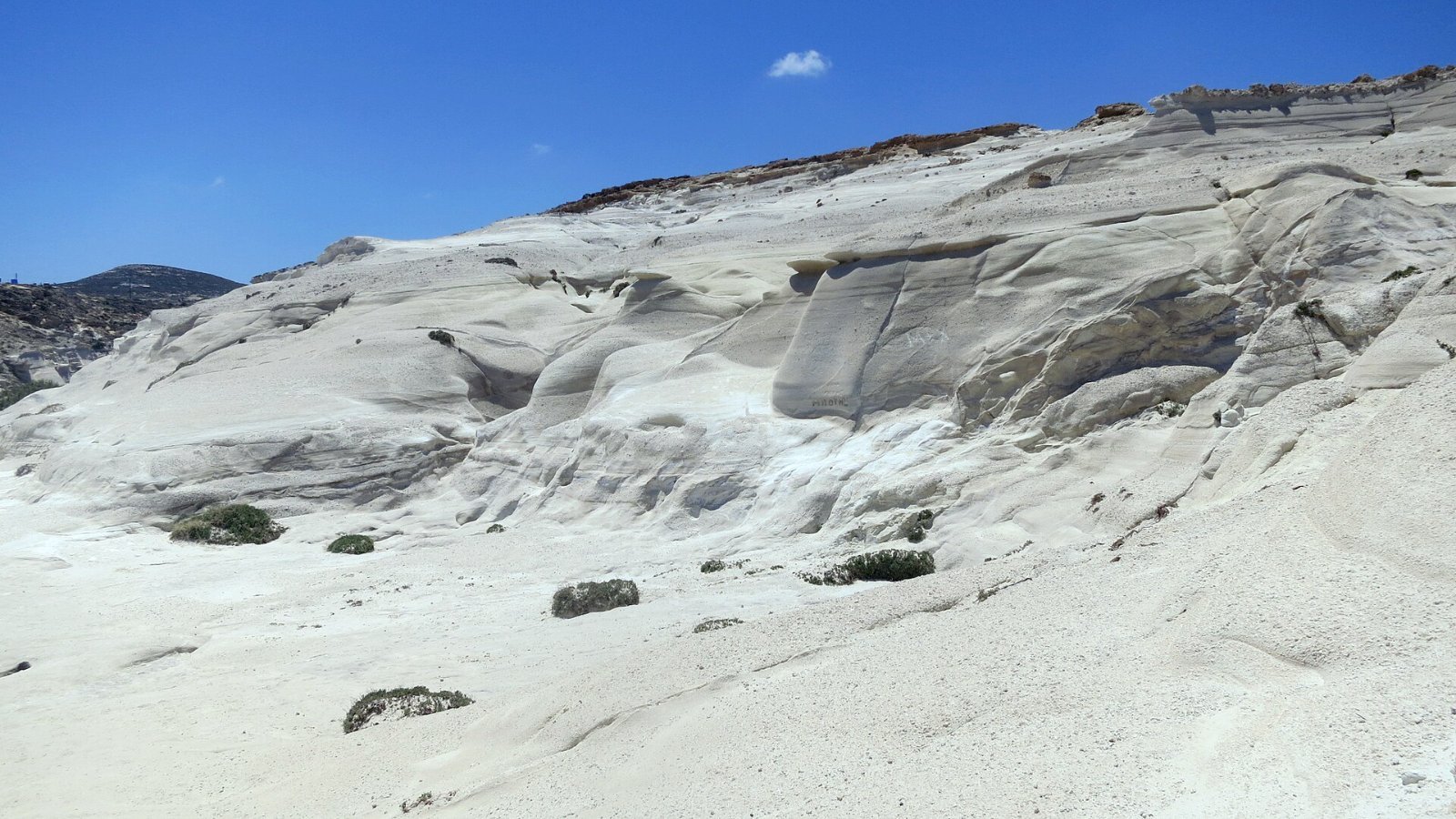 White volcanic rock formations at Sarakiniko beach, Milos, Greece