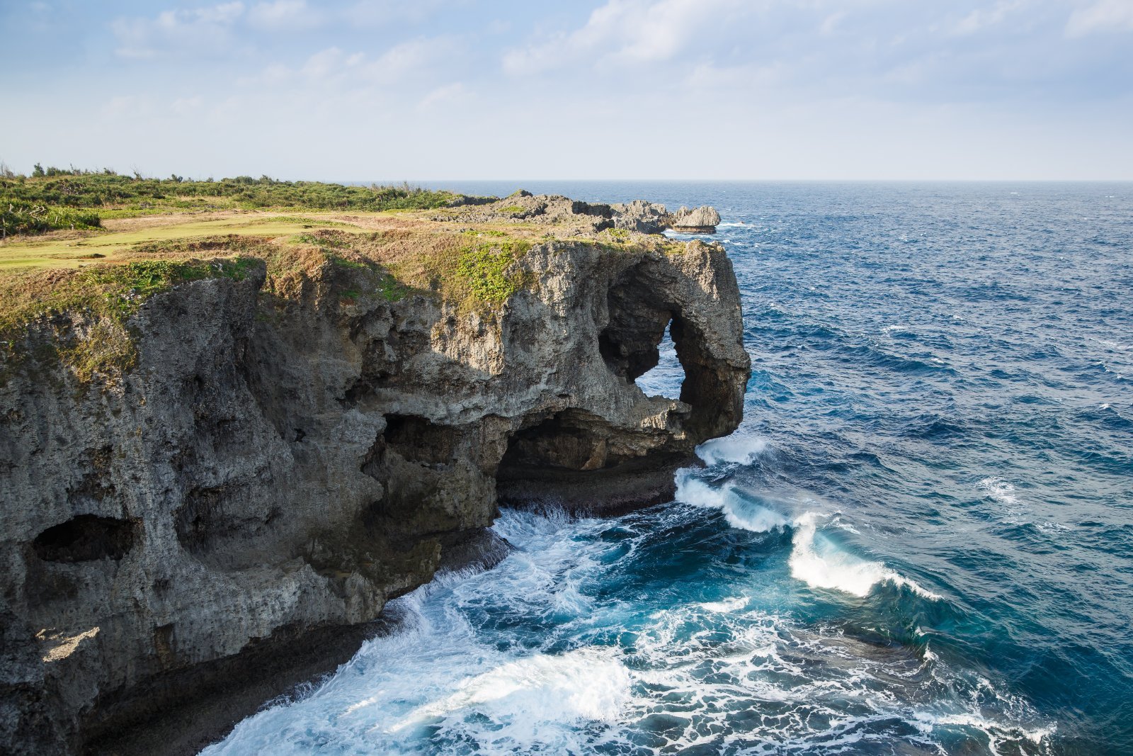 Elephant-shaped rock formation at Cape Manzamo on Okinawa main island