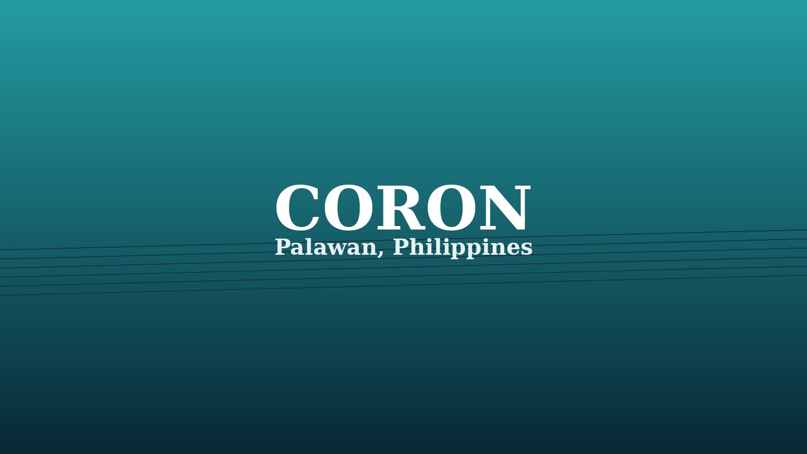 Stylized graphic illustrating Coron, Palawan, Philippines