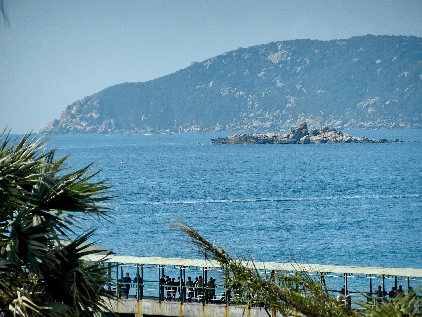 Crescent beach and resort coastline at Yalong Bay, Sanya, Hainan