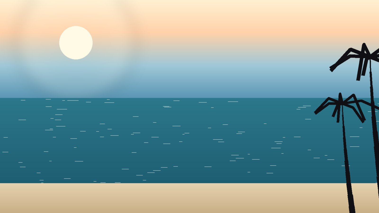 Illustrative tropical morning coastline, representative of Myanmar's dry-season beach weather