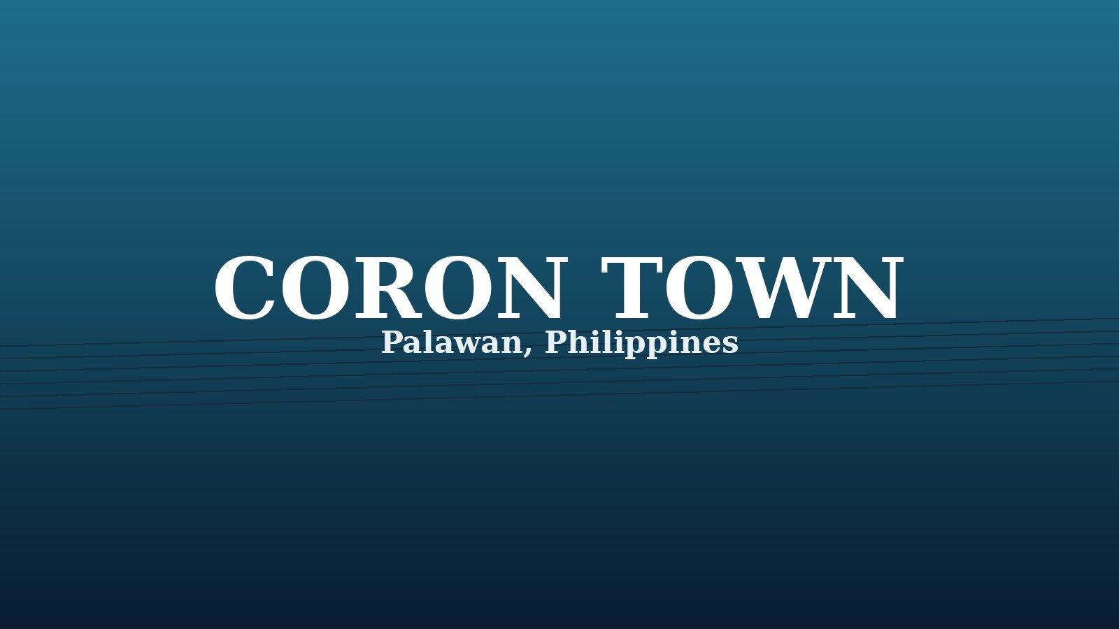 Stylized graphic illustrating Coron town, Palawan, Philippines