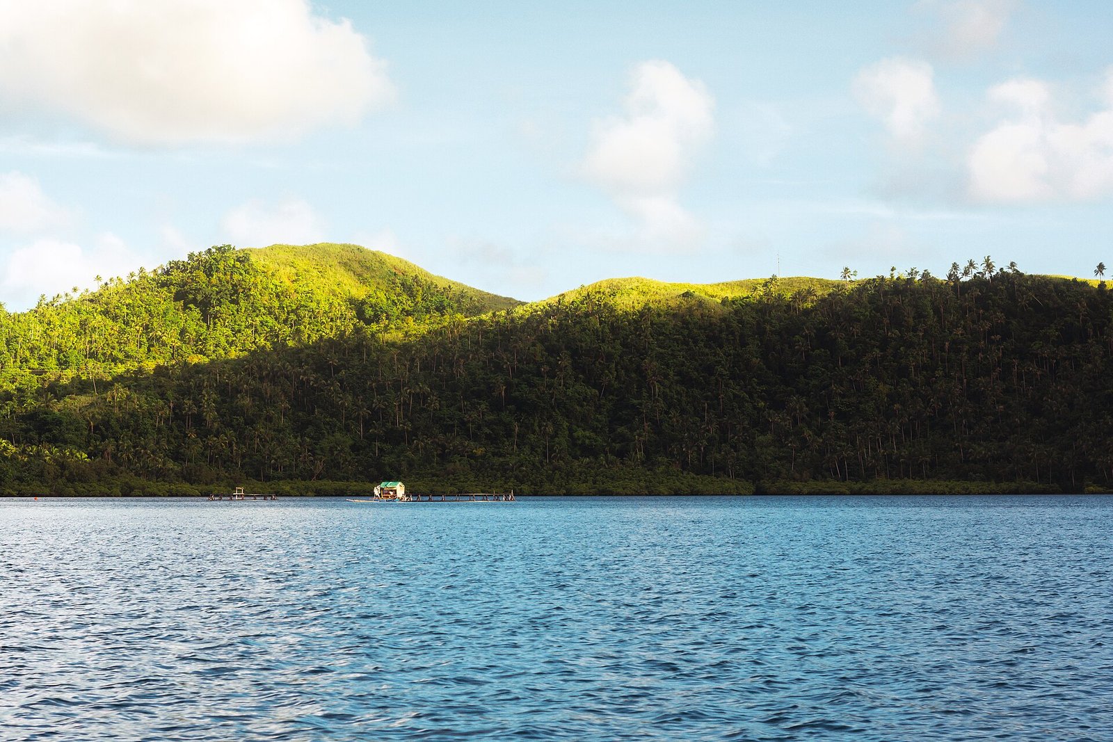 Bucas Grande island seen across the water from Dapa, Siargao, Philippines