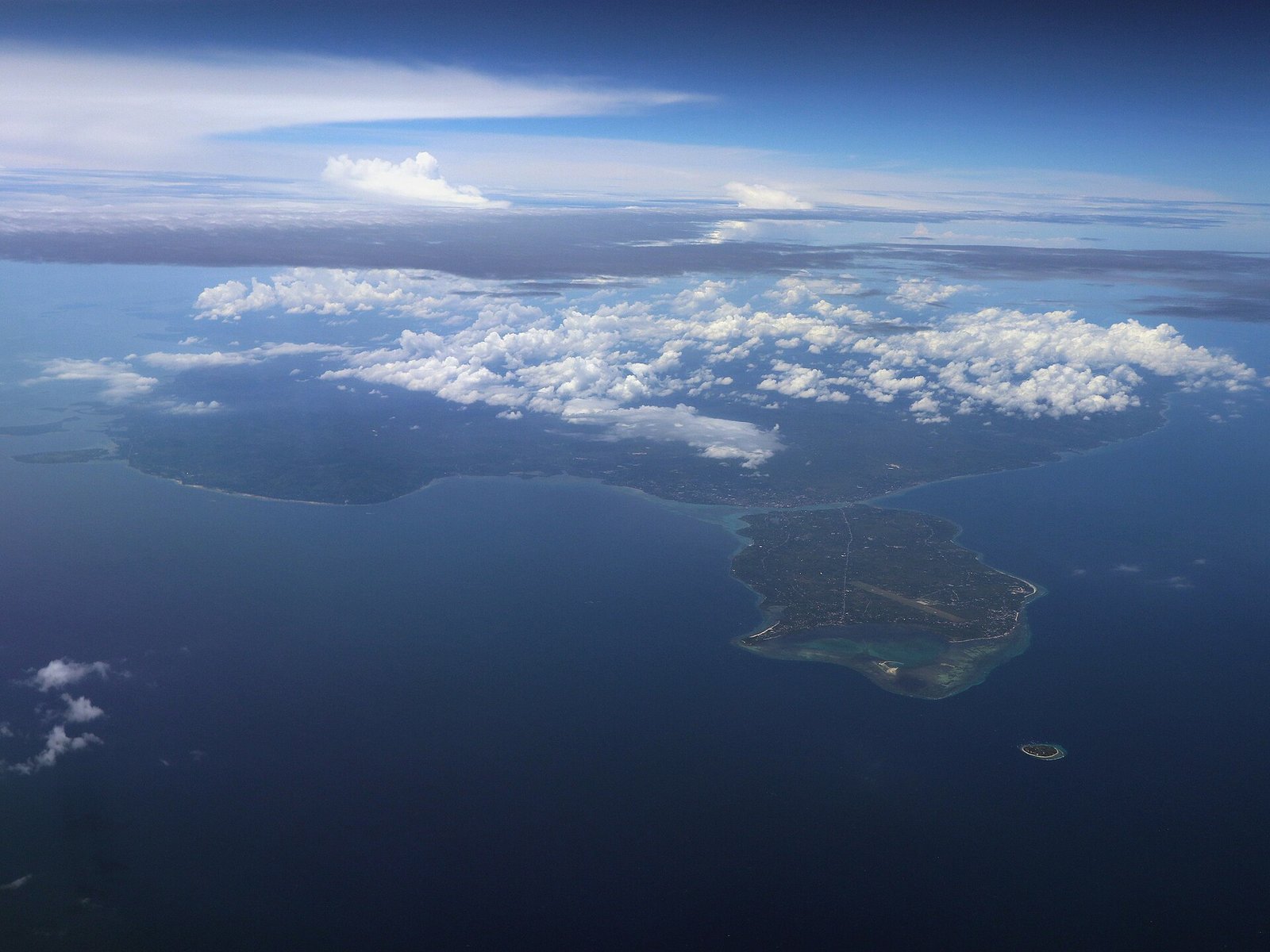Aerial view of Panglao Island and its coastline, Bohol, Philippines