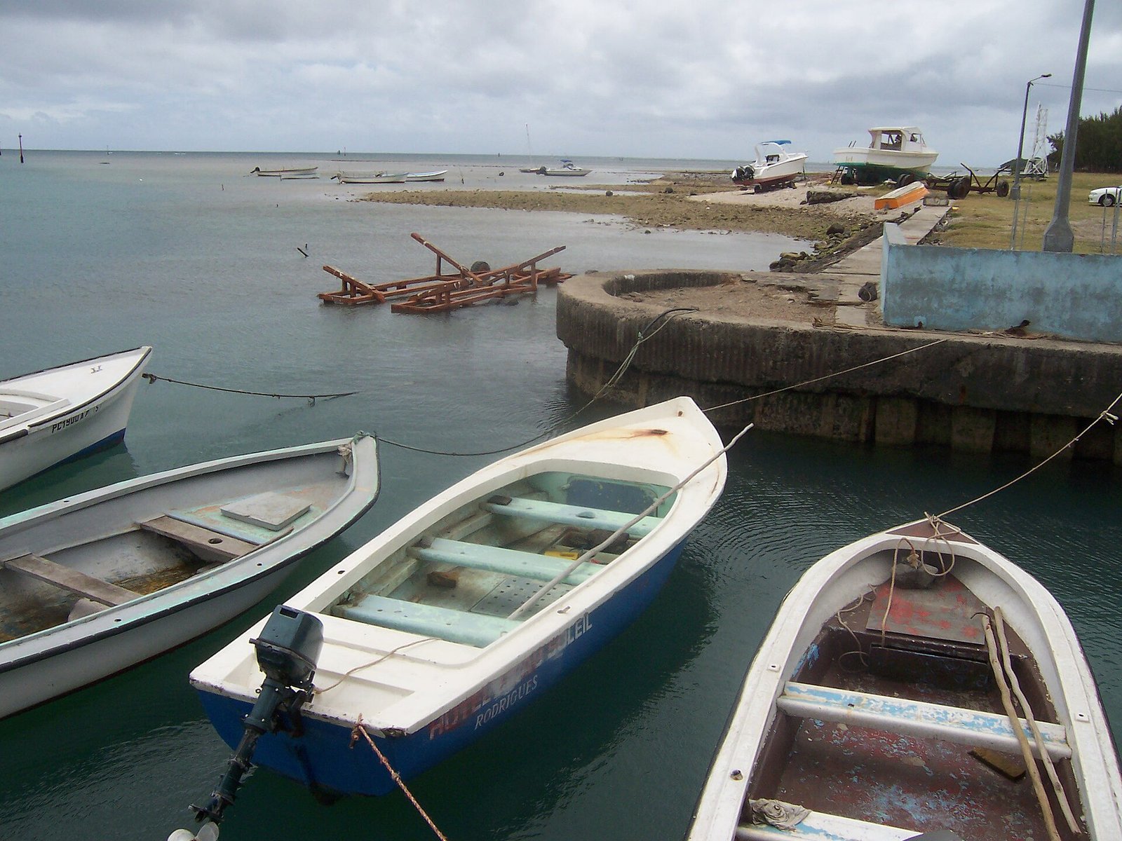 Port Mathurin harbour on Rodrigues Island, Mauritius